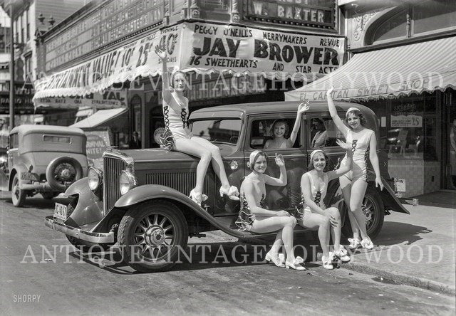 Actor Jay Brower with members of the Peggy O'Neil revue in San Francisco, 1932. A00012