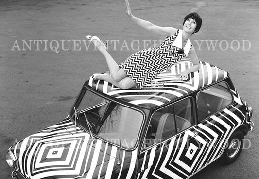 A British Mini Cooper in the Op Art (optical art) style, reflecting the “Swinging London” trend of 1966. 01. А00033